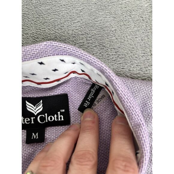 Buttercloth Regular Fit Long Sleeve Button Down Shirt Men's Size Medium Purple - Picture 7 of 11